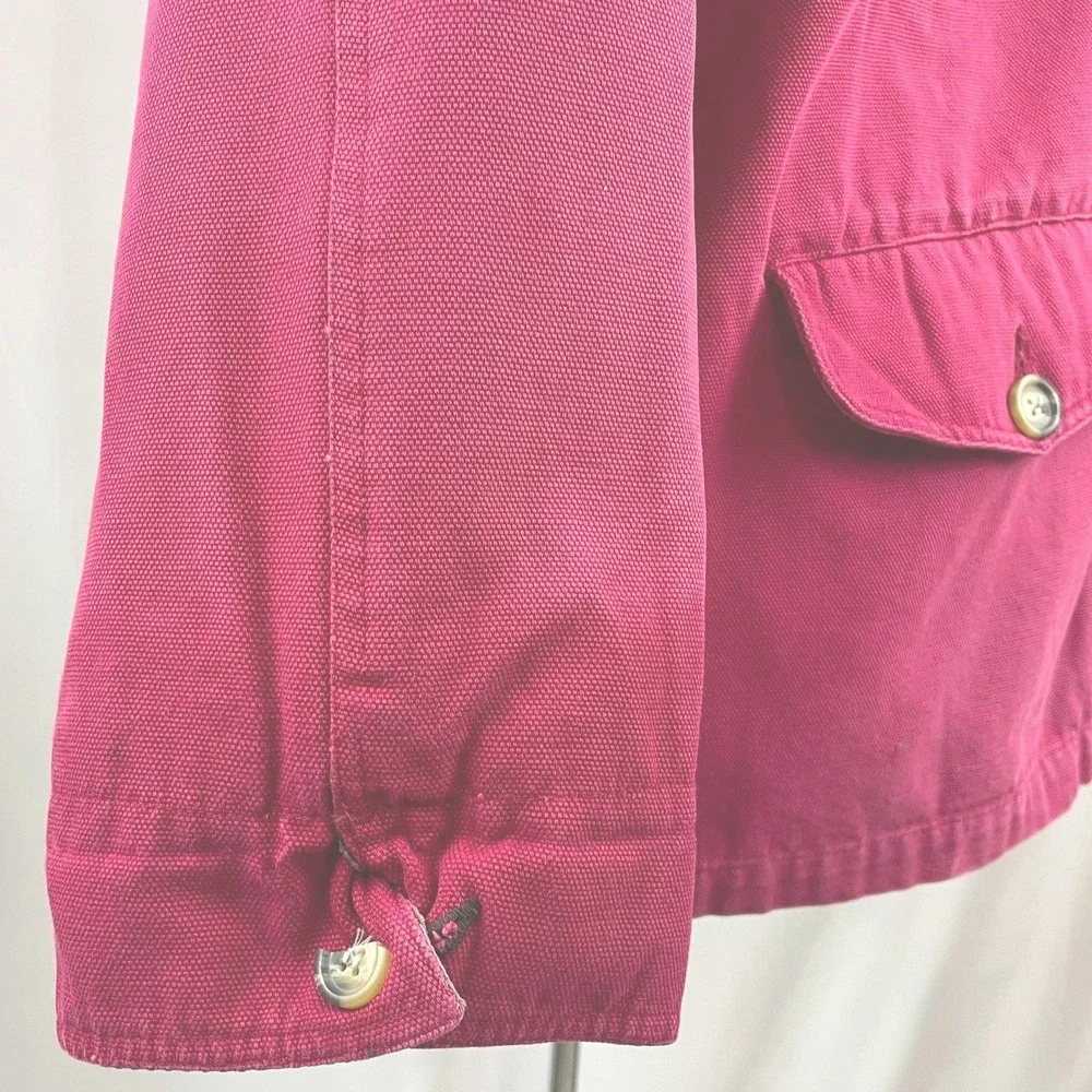 Vintage 90s Chore Barn Jacket (L)‎ Red Cotton Gorpcore Cabin Normcore Distressed